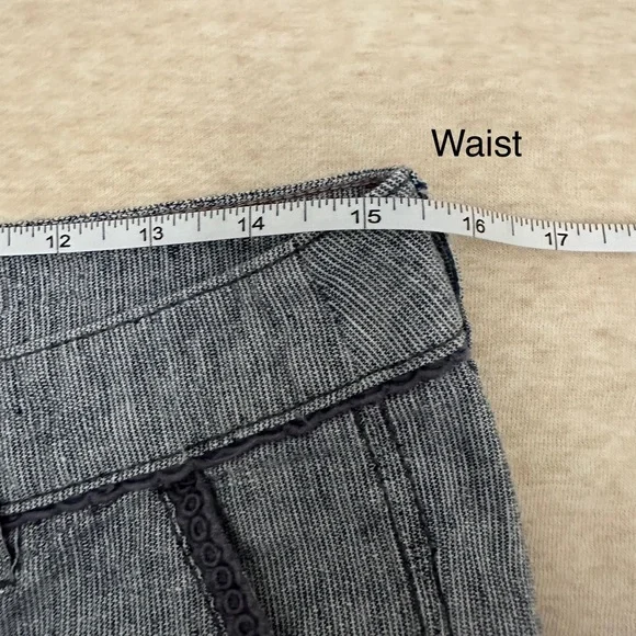 Anthropologie Women’s Pilcro High Rise Blue Linen Wide-Leg Pants Size 8 - Picture 5 of 11